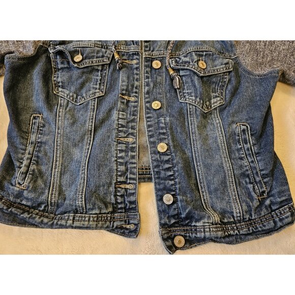 Silver Jeans Co. Women’s Hooded Jean Jacket - Size Large - Removable Hood - Picture 4 of 13
